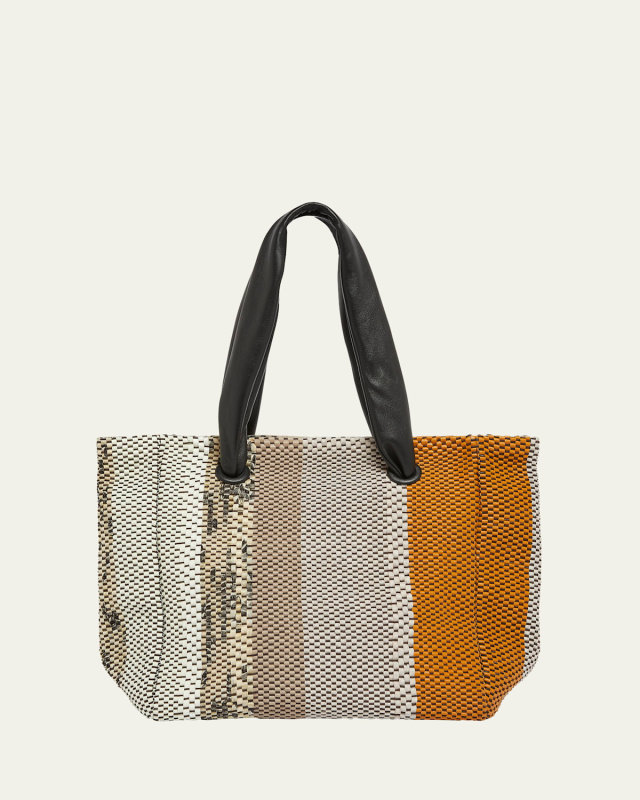 Muff Woven Leather Tote Bag
