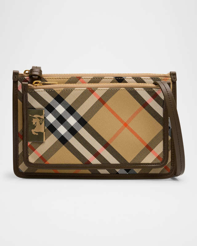 Check Sling Zip Crossbody Bag