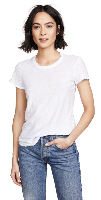 James Perse Sheer Slub Crew Neck Tee Black