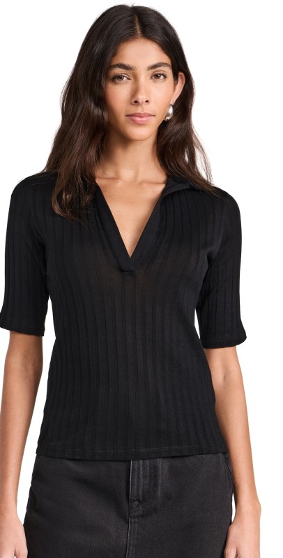 Vince Elbow Sleeve Polo Parakeet