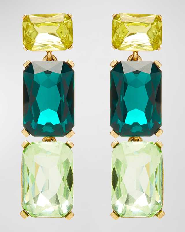 Multi-Crystal Chandelier Clip-On Earrings