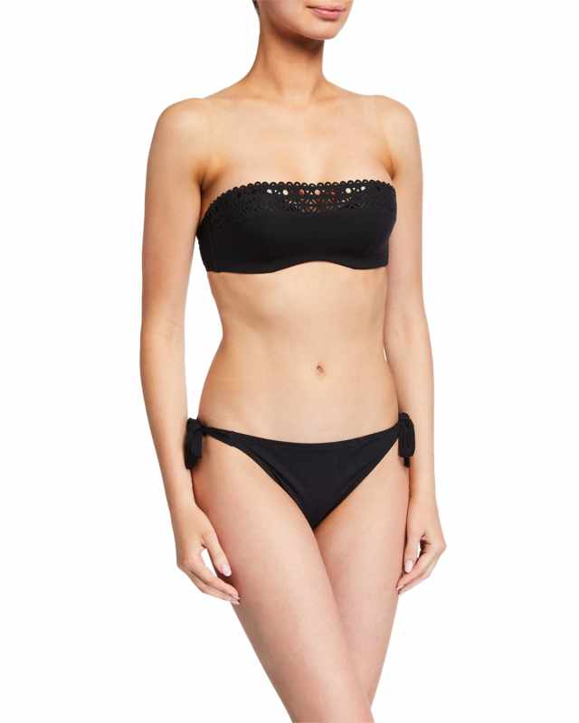 Ajourage Couture Openwork Padded Bandeau Bikini Top