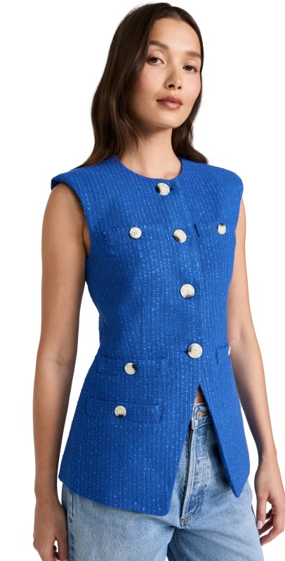 Veronica Beard Tamara Vest Cobalt
