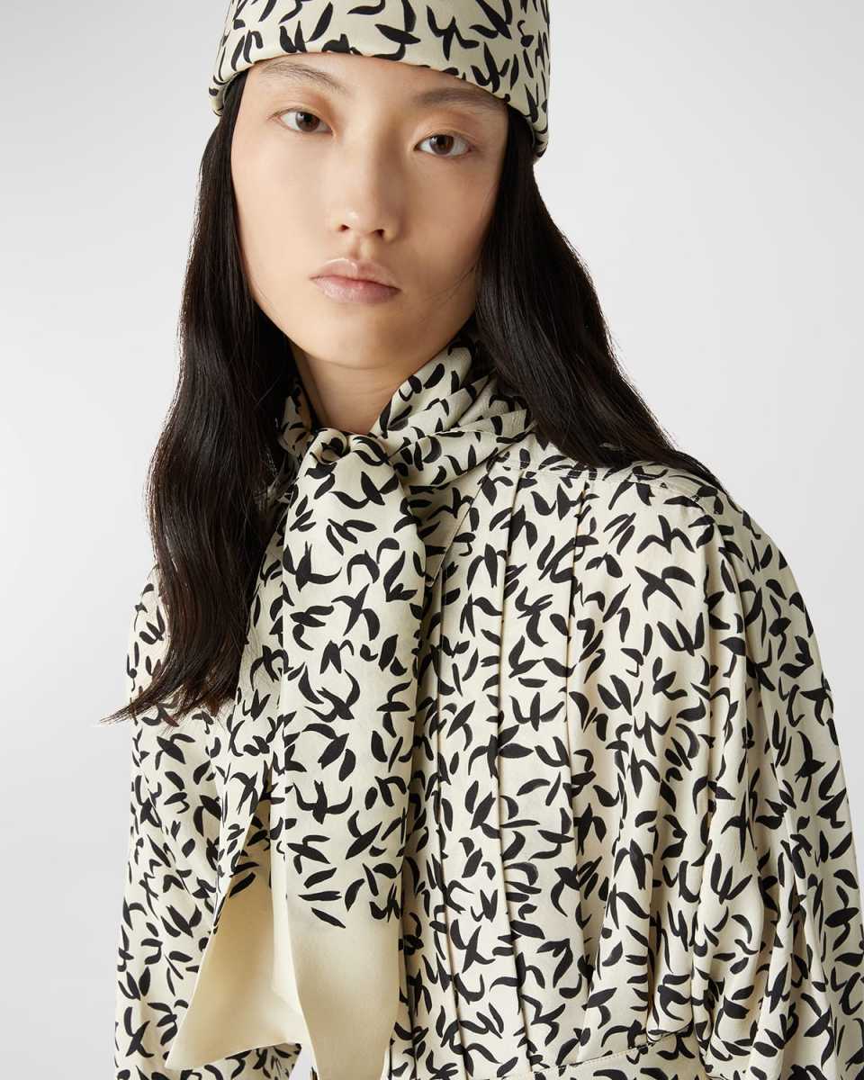 Swallow Bird Print Silk Scarf