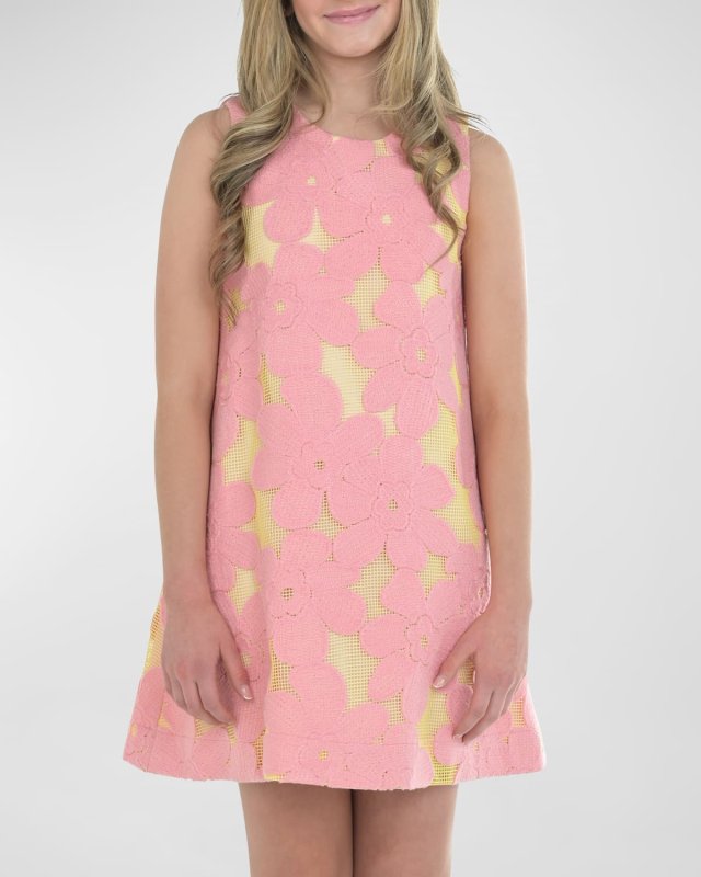 Girl's Kim Crotchet Shift Dress, Size 7-16