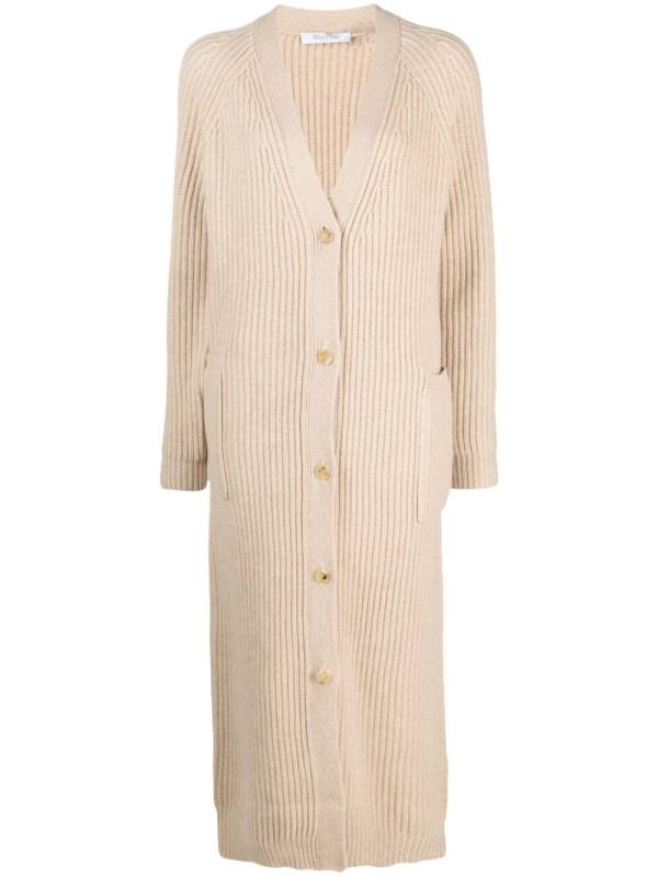 ribbed-knit wool-cashmere cardi-coat