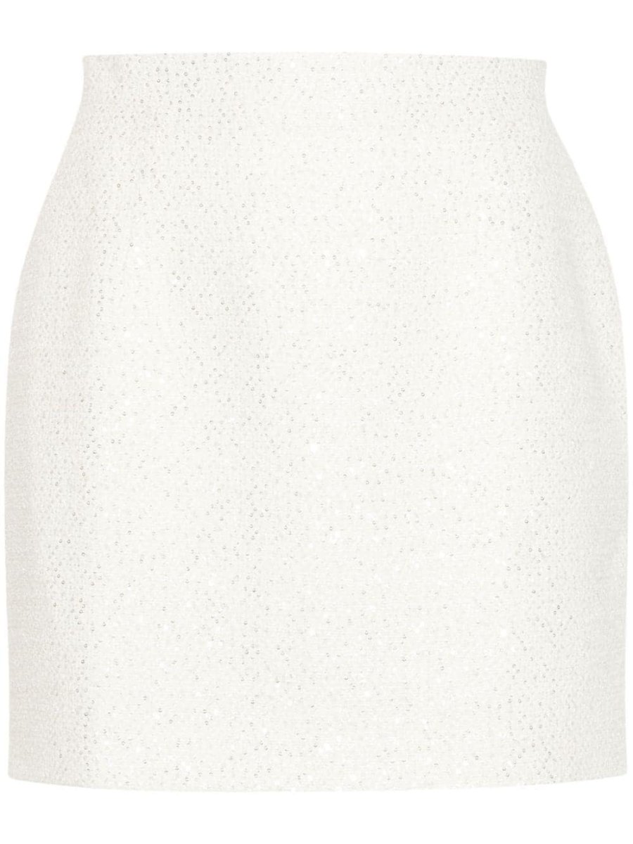 sequin-embellished tweed miniskirt
