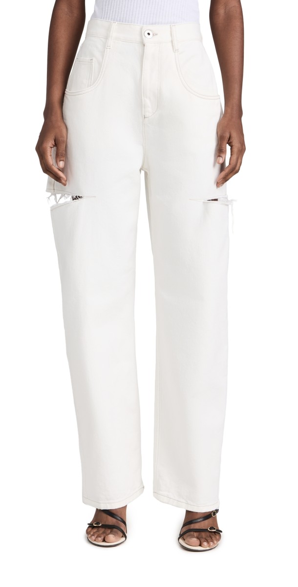 Maison Margiela Denim Jeans with Slash Details Milk