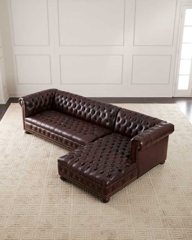 Elias Leather Chesterfield Sectional