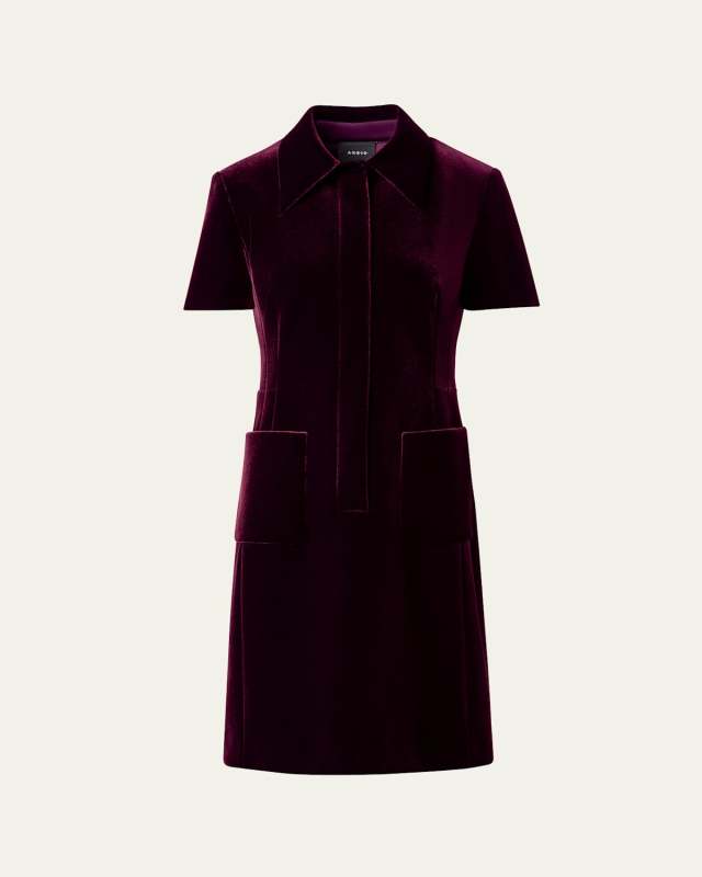 Neoprene Velvet Shirtdress