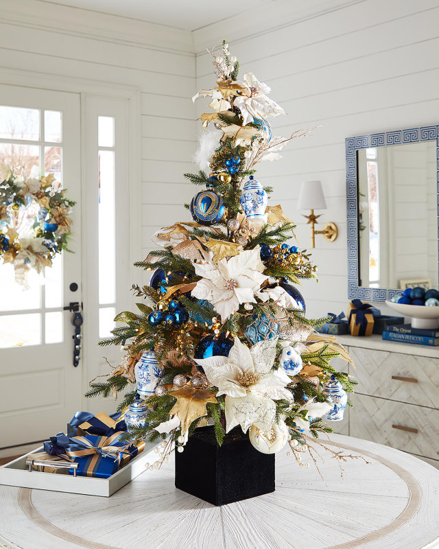 53" Blue and White Chinoiserie Christmas Tree