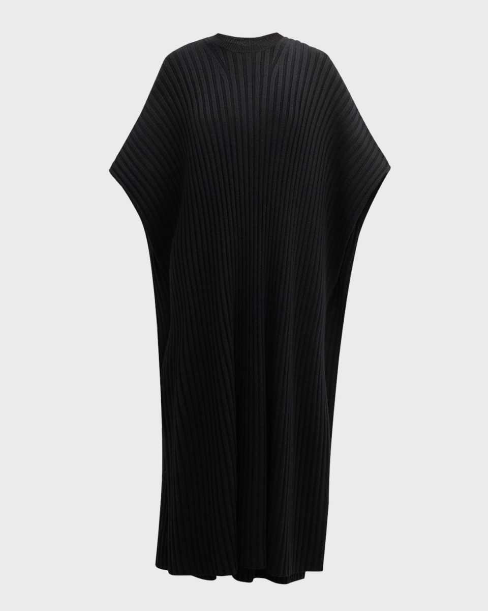 Taos Wool-Cashmere Rib Poncho