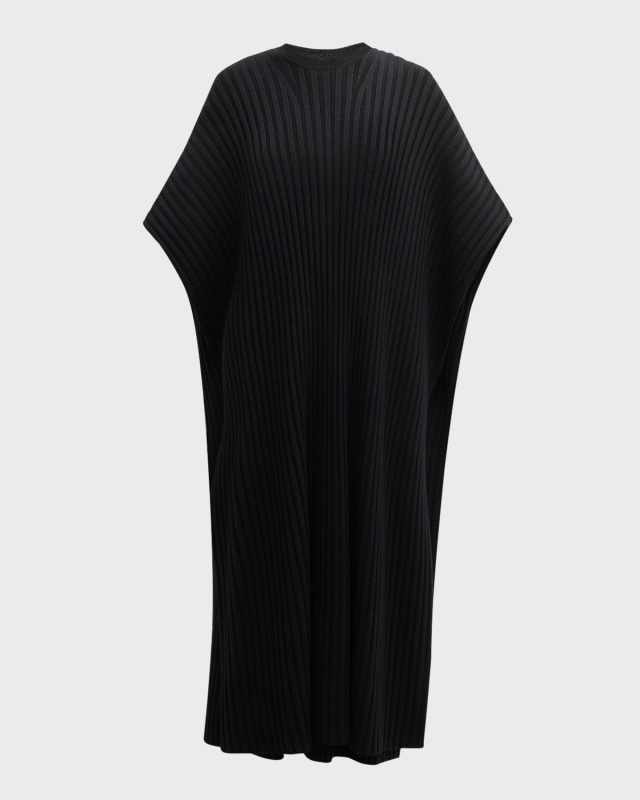Taos Wool-Cashmere Rib Poncho