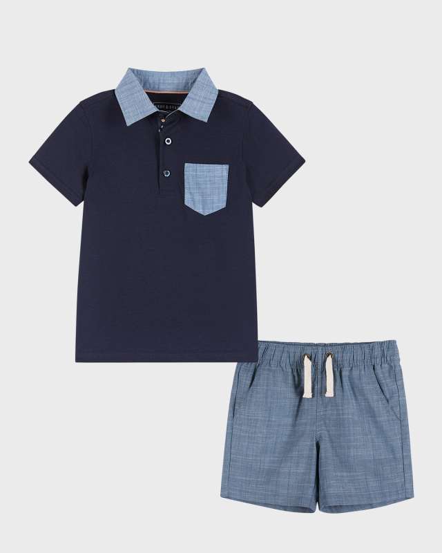 Boy's Polo Shirt & Shorts Set, Size 2T-8