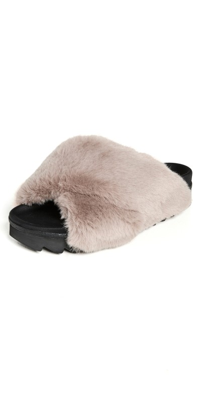 ROAM Cloud Slides Faux Fur Grey