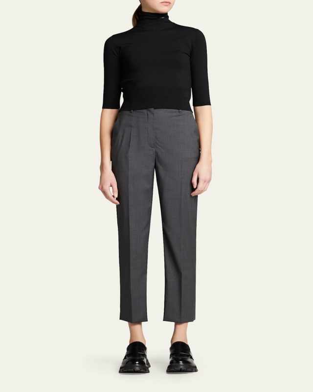 Cropped Wool Trousers