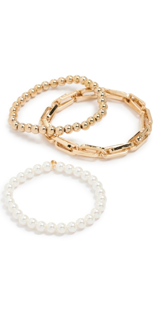 SHASHI Alexandria Pearl Bracelet Gold/Pearl
