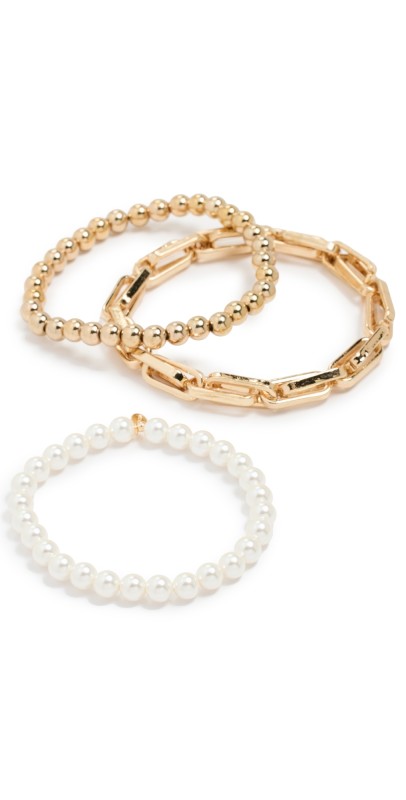 SHASHI Alexandria Pearl Bracelet Gold/Pearl