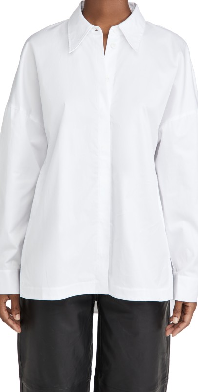 Tibi Classic Shirting Oversized Shirt White