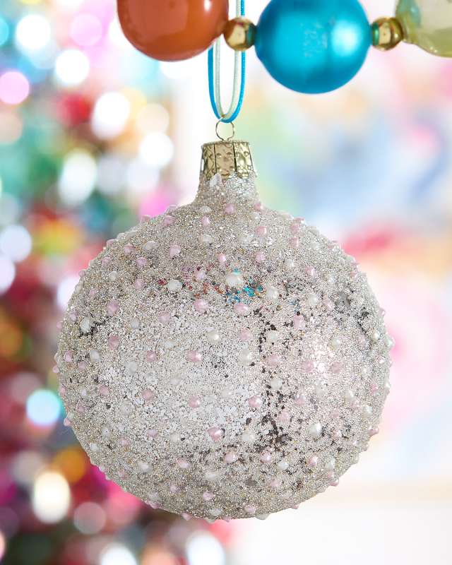 Silver Shiny Pearly Ball Ornament