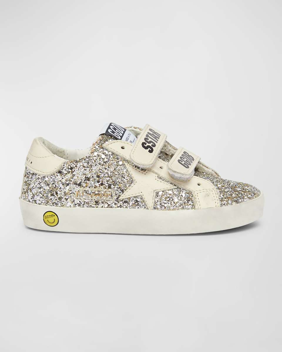 Girl's Old School Glitter Dual-Grip Sneakers, Toddler/Kids