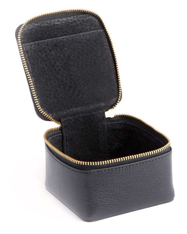 Monogrammed Leather Jewelry Trinket Case