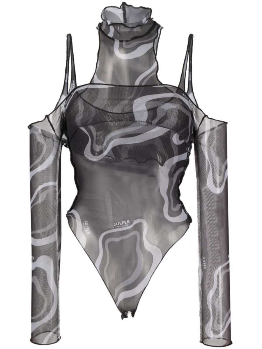 Janet semi-sheer layered bodysuit