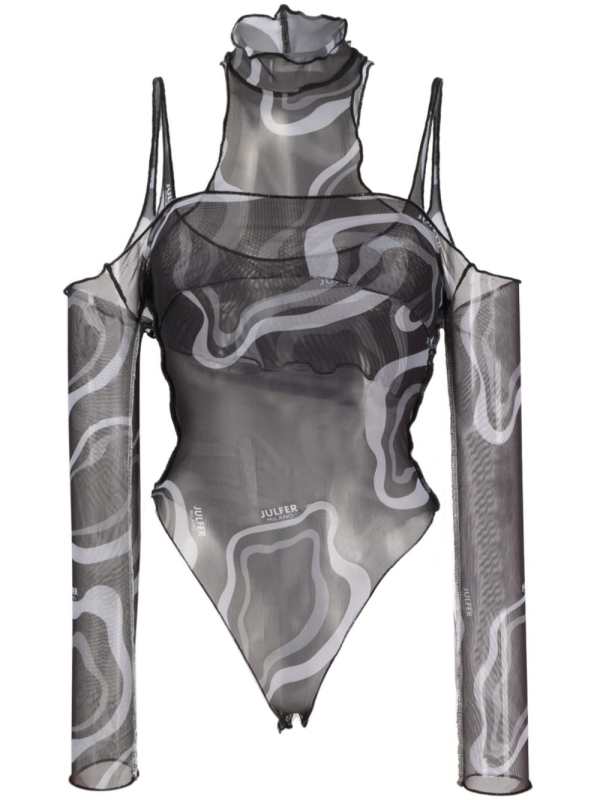 Janet semi-sheer layered bodysuit