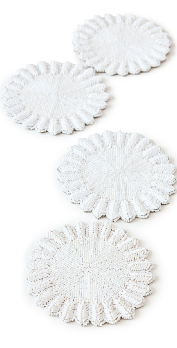 Kim Seybert Lumina Coaster Set of 4 White