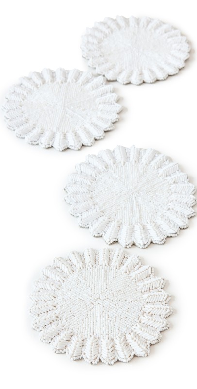 Kim Seybert Lumina Coaster Set of 4 White