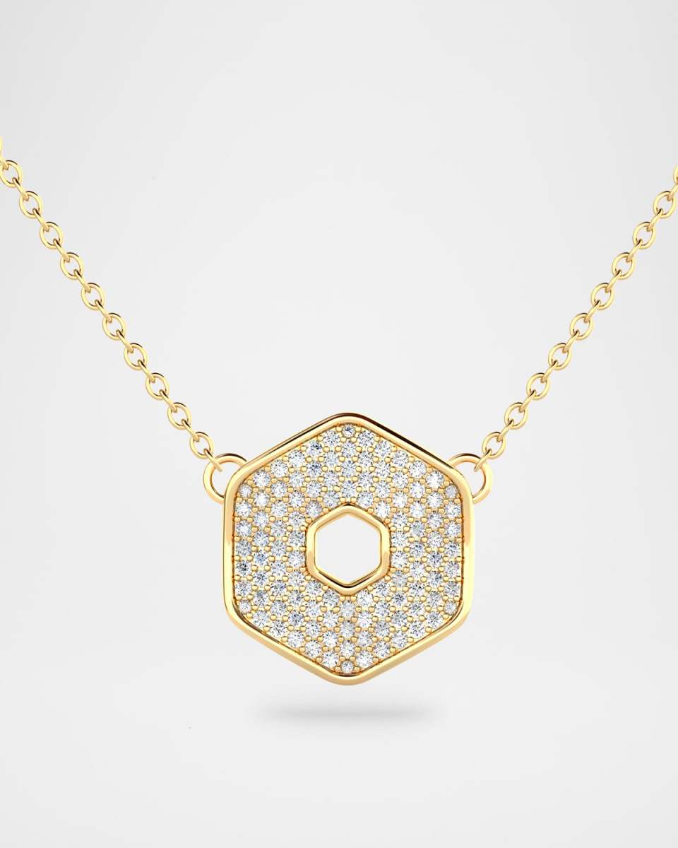 18K Gold Large Eclipse Necklace with Diamonds