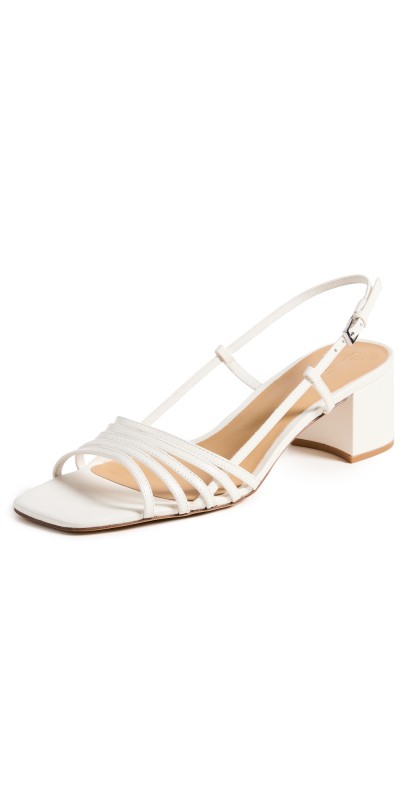 Reformation Elenora Sling Back Block Sandals White