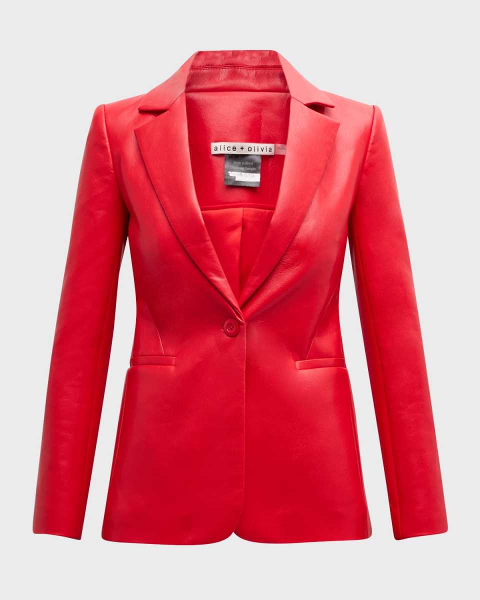 Macey Fitted Vegan Leather Blazer