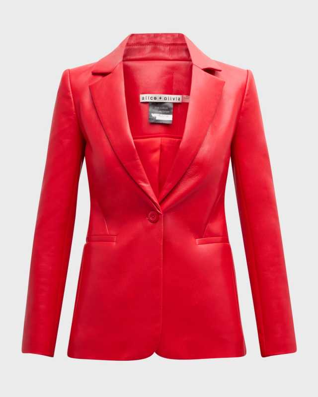 Macey Fitted Vegan Leather Blazer