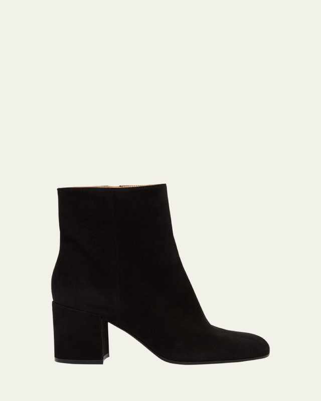 Joelle Suede Block-Heel Booties