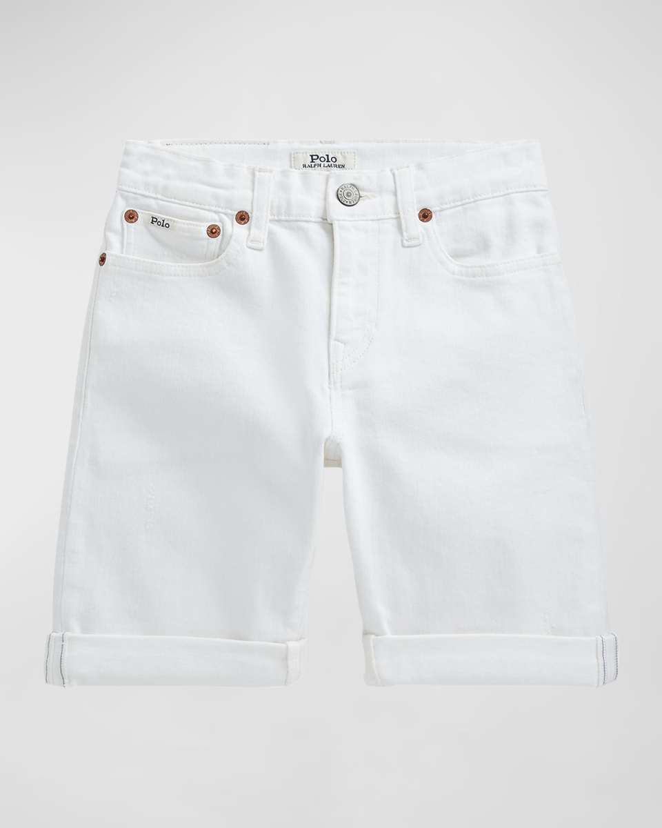 Boy's Stretch Cotton Rolled Shorts, Size 8-1