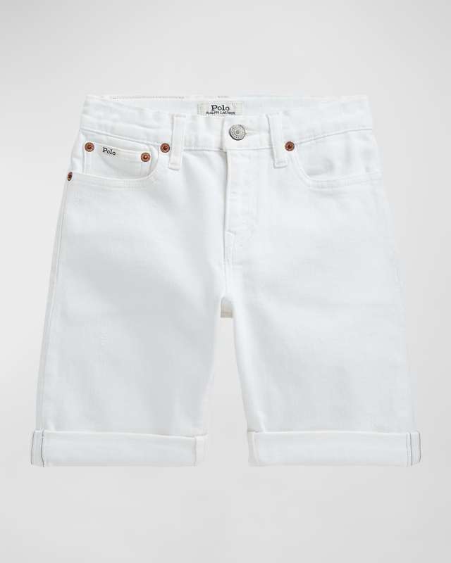 Boy's Stretch Cotton Rolled Shorts, Size 8-1