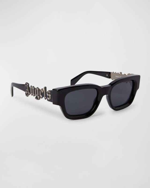 Posey Black Acetate & Metal Square Sunglasses