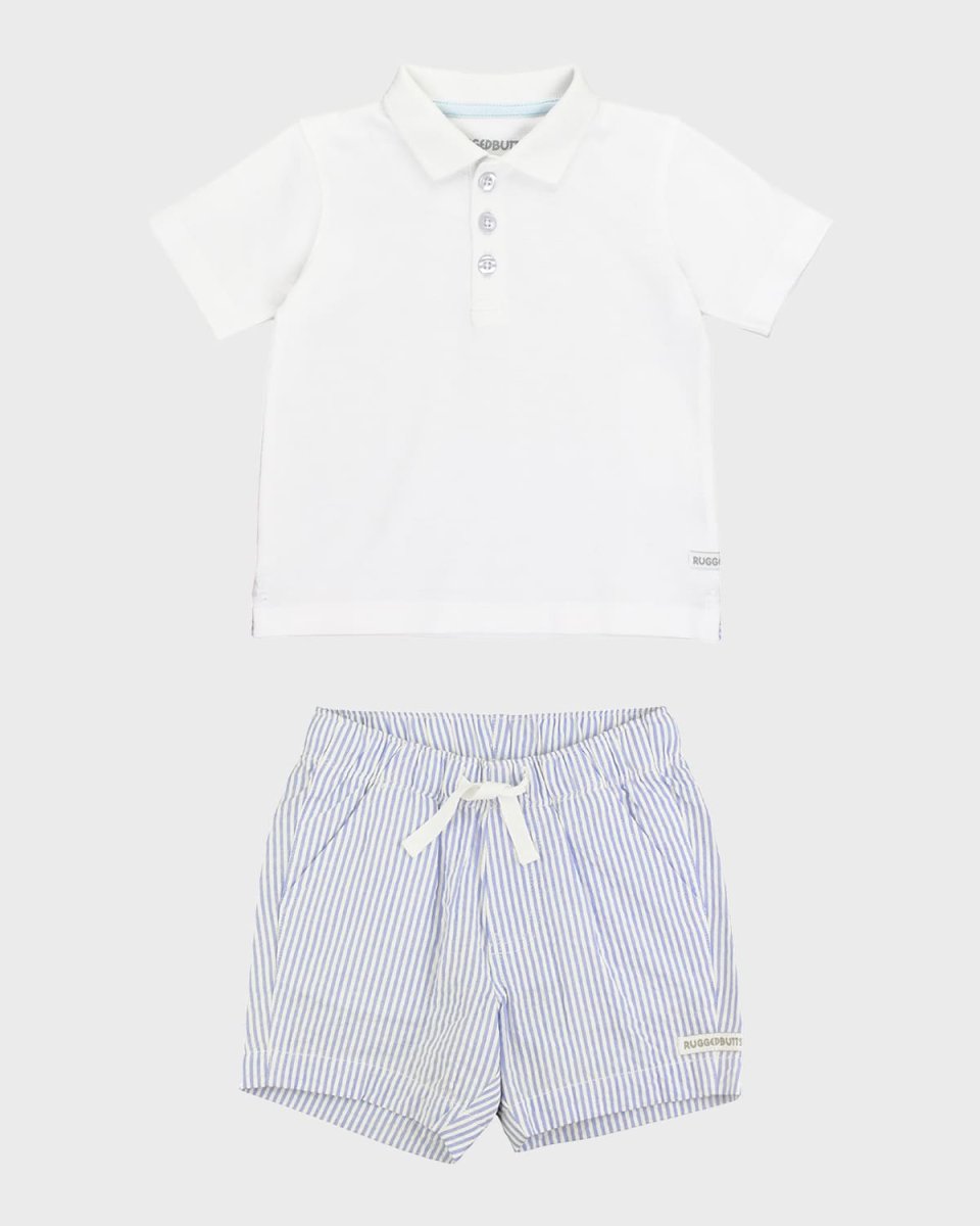 Boy's Polo Shirt and Seersucker Chino Shorts, Size 3M-8