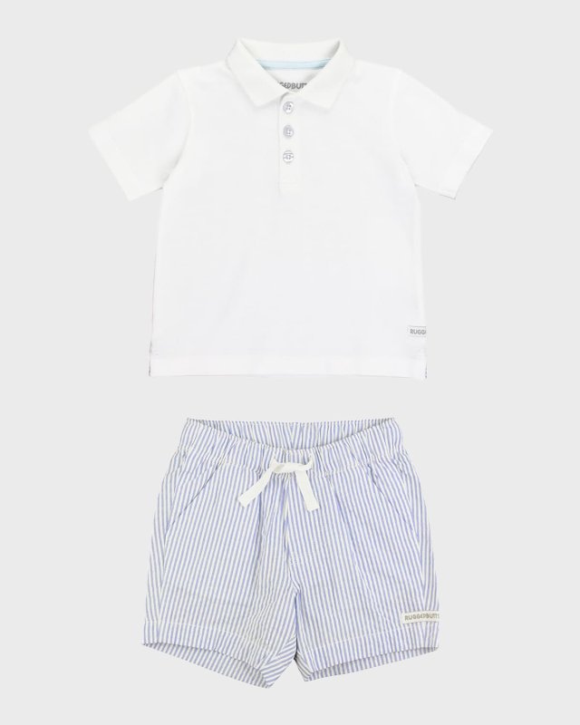 Boy's Polo Shirt and Seersucker Chino Shorts, Size 3M-8