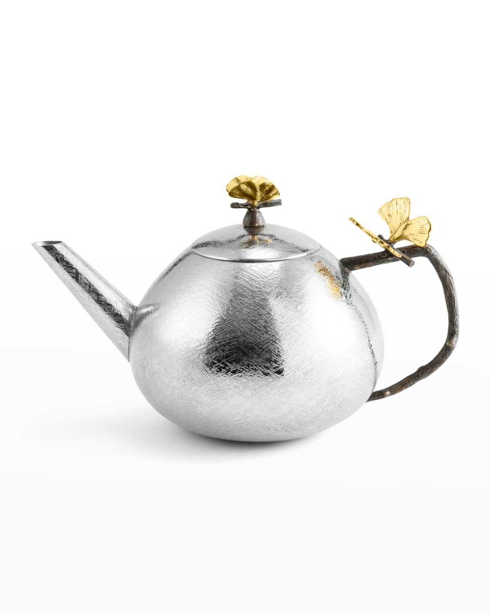 Butterfly Ginkgo Round Teapot