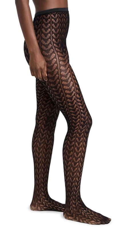 Stems Chevron Fishnet Tights Black