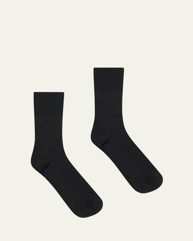 Cotton Rib Crew Socks