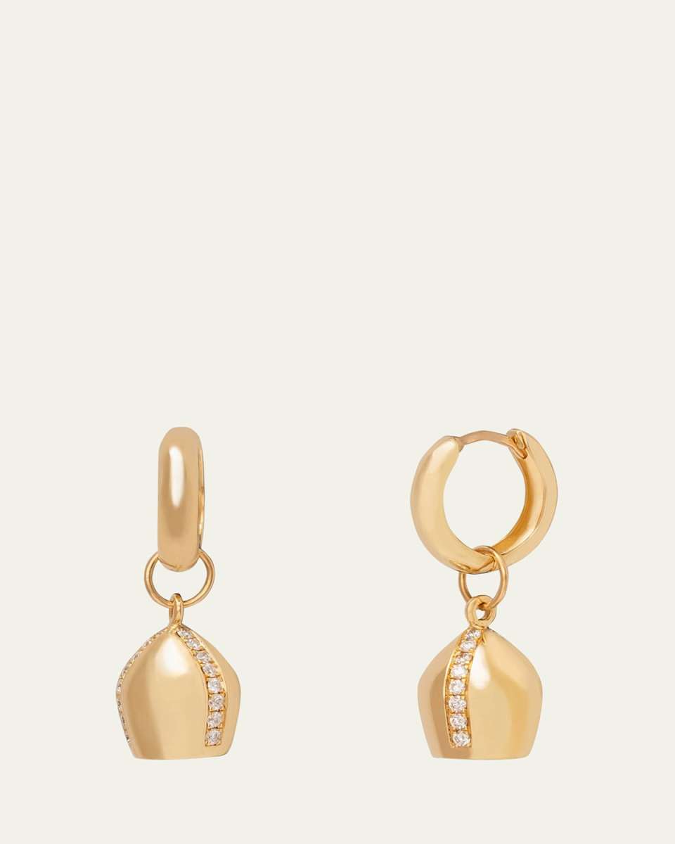 Diamond Lune Hoop Earrings