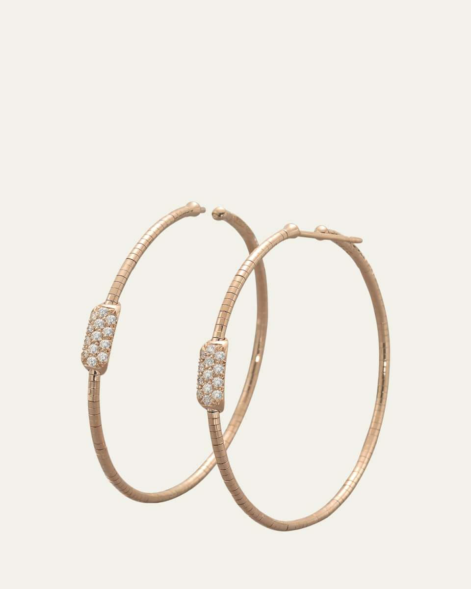 18K Rose Gold and Titanium 26 Natural Diamond Earrings