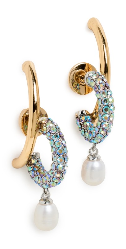 DEMARSON Estella Earrings Shiny Gold/Ir/Iridescent/Fwp