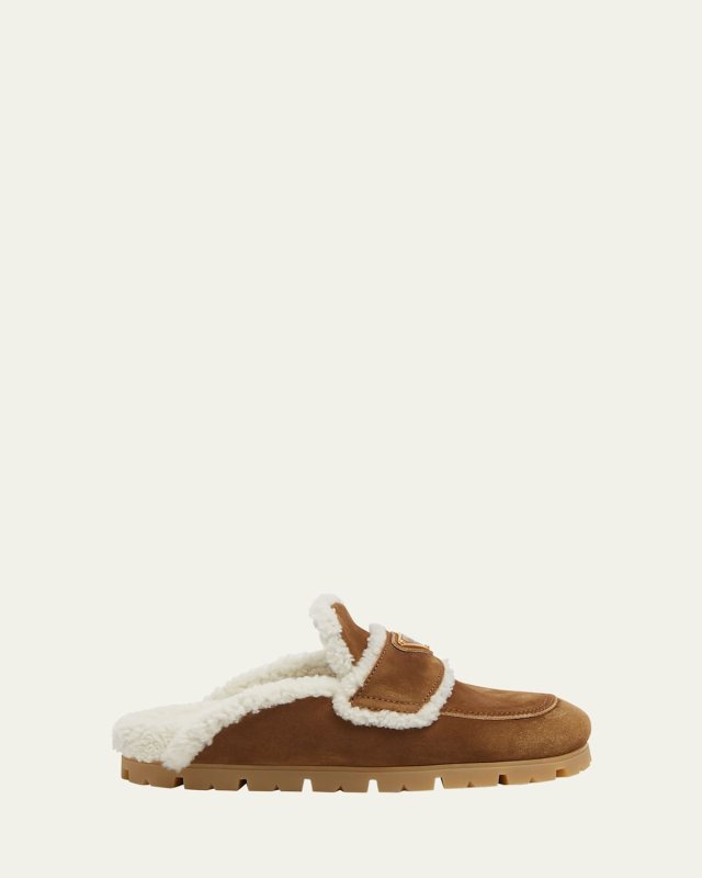 Suede Shearling Cozy Loafer Mules