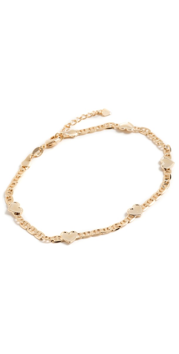 Alexa Leigh Mariner Heart Anklet Gold