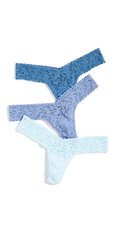 Hanky Panky 3 Pack Something Blue Low Rise Thongs Something Blu