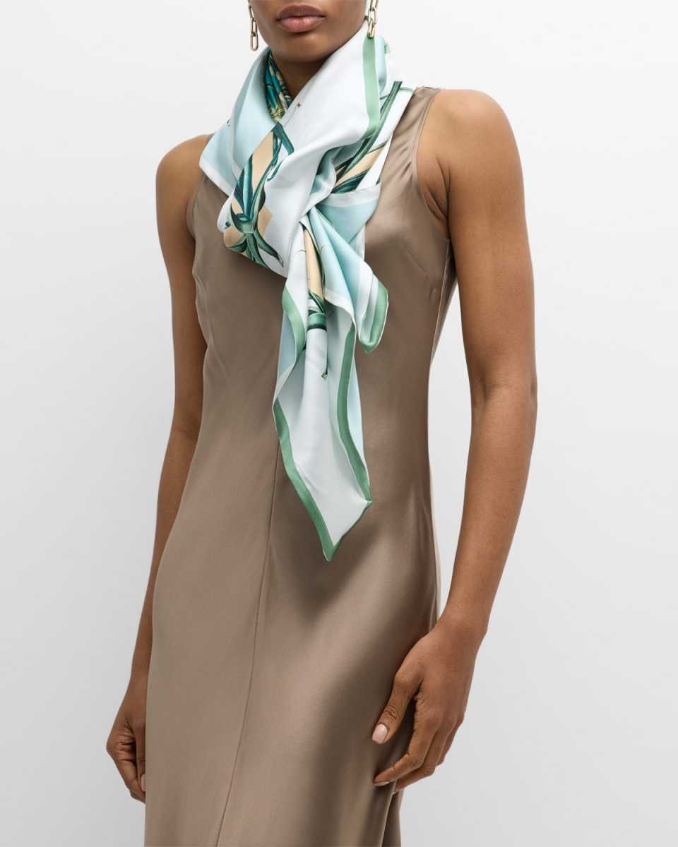 Valentina Double-Sided Floral Silk Scarf